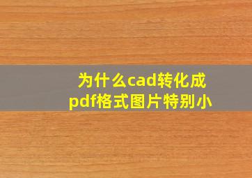 为什么cad转化成pdf格式图片特别小