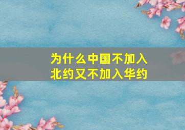 为什么中国不加入北约又不加入华约