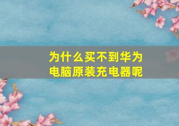 为什么买不到华为电脑原装充电器呢