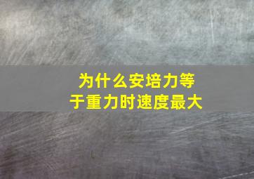 为什么安培力等于重力时速度最大