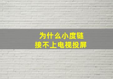 为什么小度链接不上电视投屏