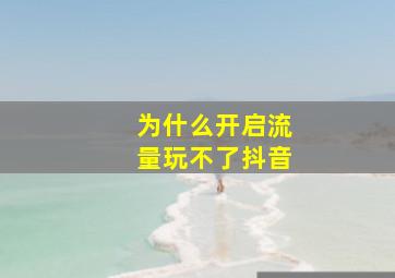 为什么开启流量玩不了抖音