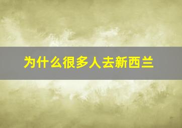 为什么很多人去新西兰