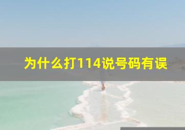 为什么打114说号码有误