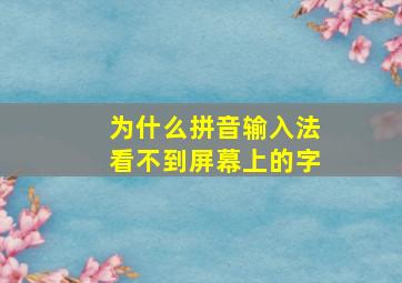 为什么拼音输入法看不到屏幕上的字