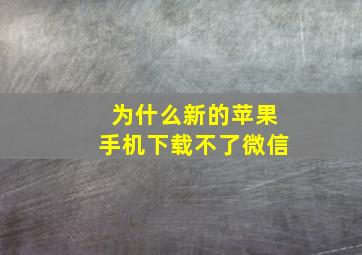 为什么新的苹果手机下载不了微信