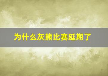 为什么灰熊比赛延期了