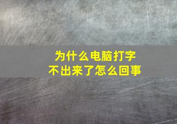 为什么电脑打字不出来了怎么回事