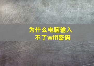 为什么电脑输入不了wifi密码