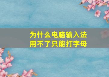 为什么电脑输入法用不了只能打字母