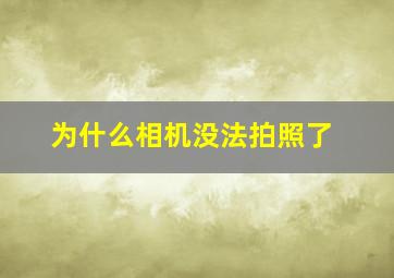 为什么相机没法拍照了