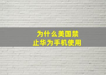 为什么美国禁止华为手机使用