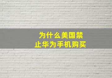 为什么美国禁止华为手机购买