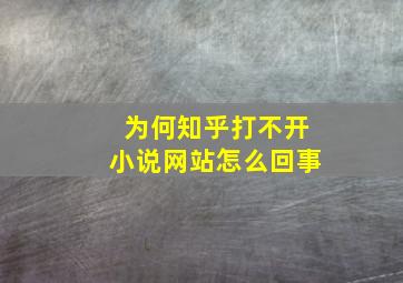 为何知乎打不开小说网站怎么回事