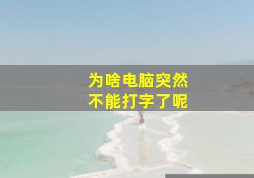 为啥电脑突然不能打字了呢