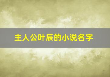 主人公叶辰的小说名字