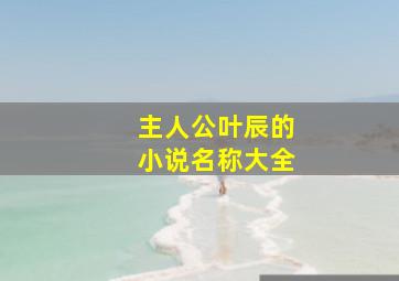 主人公叶辰的小说名称大全