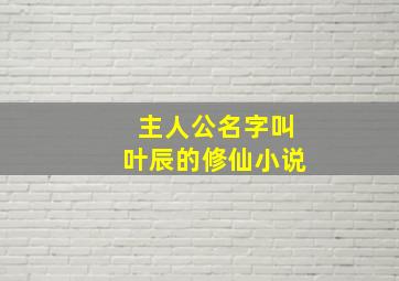 主人公名字叫叶辰的修仙小说