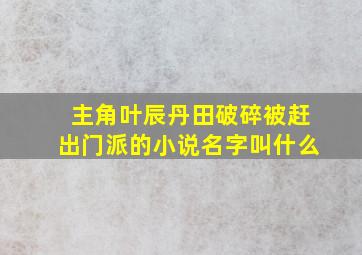 主角叶辰丹田破碎被赶出门派的小说名字叫什么