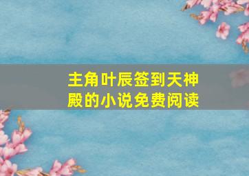 主角叶辰签到天神殿的小说免费阅读