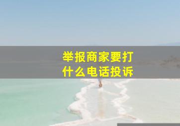 举报商家要打什么电话投诉