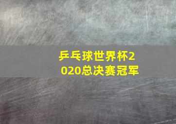 乒乓球世界杯2020总决赛冠军