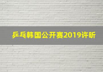 乒乓韩国公开赛2019许昕