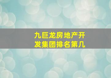 九巨龙房地产开发集团排名第几