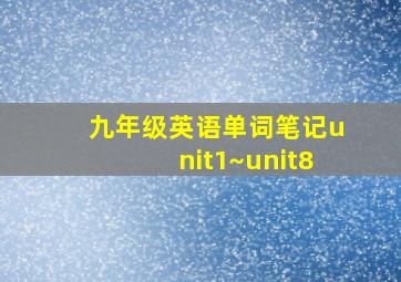 九年级英语单词笔记unit1~unit8