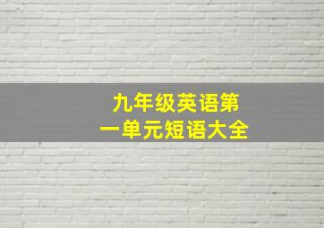 九年级英语第一单元短语大全