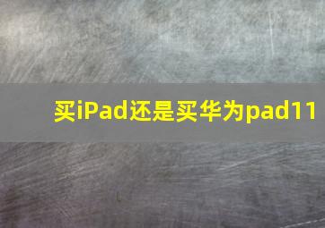 买iPad还是买华为pad11