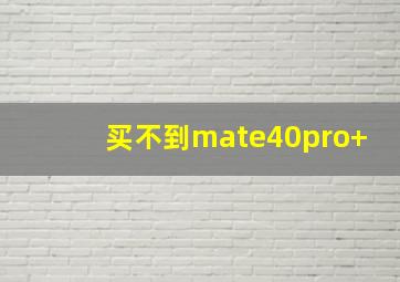 买不到mate40pro+