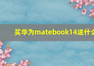 买华为matebook14送什么