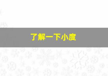 了解一下小度