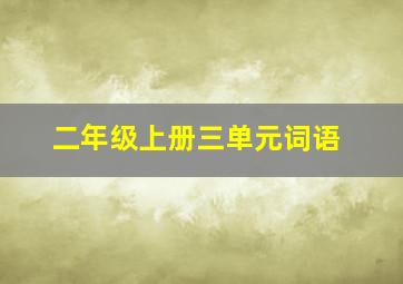 二年级上册三单元词语