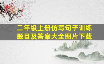 二年级上册仿写句子训练题目及答案大全图片下载