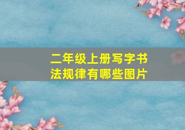 二年级上册写字书法规律有哪些图片