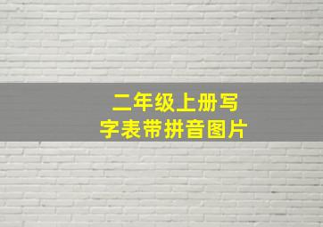 二年级上册写字表带拼音图片