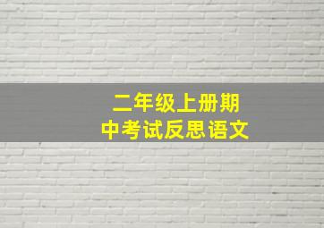 二年级上册期中考试反思语文