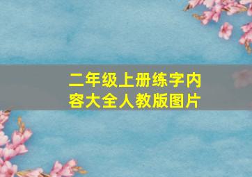 二年级上册练字内容大全人教版图片