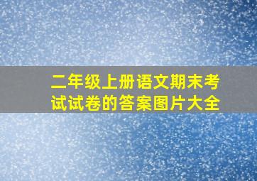 二年级上册语文期末考试试卷的答案图片大全