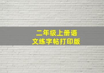 二年级上册语文练字帖打印版