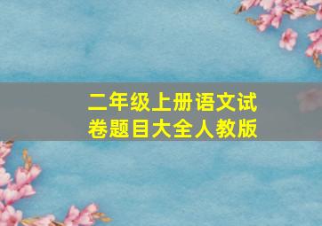 二年级上册语文试卷题目大全人教版