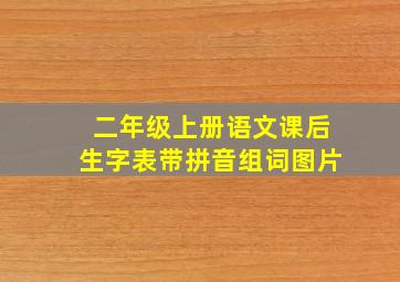 二年级上册语文课后生字表带拼音组词图片