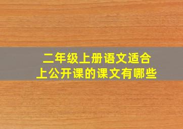 二年级上册语文适合上公开课的课文有哪些