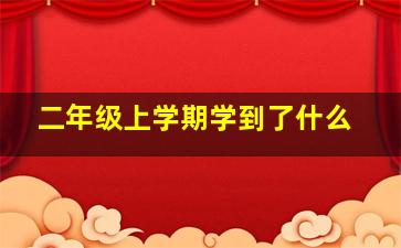 二年级上学期学到了什么