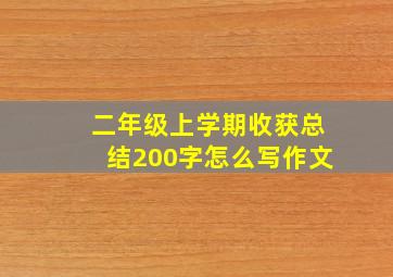 二年级上学期收获总结200字怎么写作文