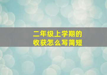 二年级上学期的收获怎么写简短