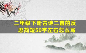 二年级下册古诗二首的反思简短50字左右怎么写