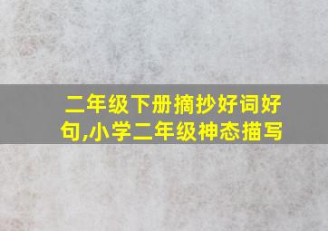 二年级下册摘抄好词好句,小学二年级神态描写